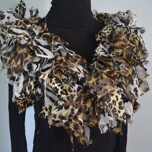 silk chiffon boa hand made italian designer animal print silk chiffon 40 inches